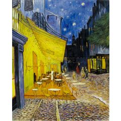 The Cafe Terrace on the Place de Forum, Arles, At Night Painting Reproduction