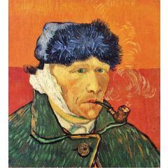 Self Portrait with Bandaged Ear and Pipe Painting Reproduction