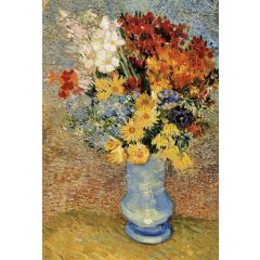 Vase with Daisies and Anemonies Painting Reproduction