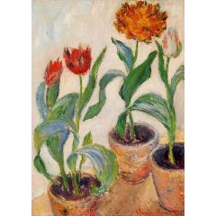 Three Pots of Tulips Painting Reproduction