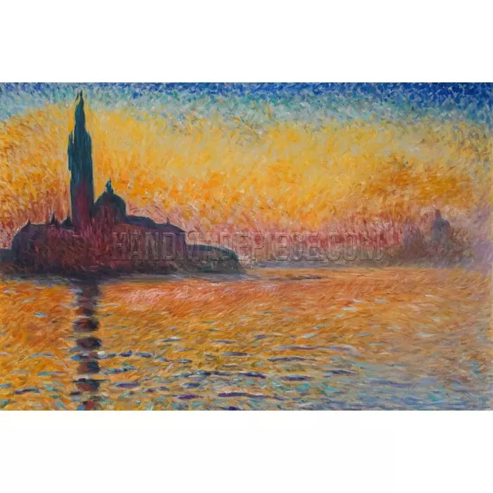 San Giorgio Maggiore at Dusk Claude Monet Canvas Print San Giorgio Maggiore at Dusk Wall Art |Multiple Sizes Wrapped Canvas on Wooden Fr